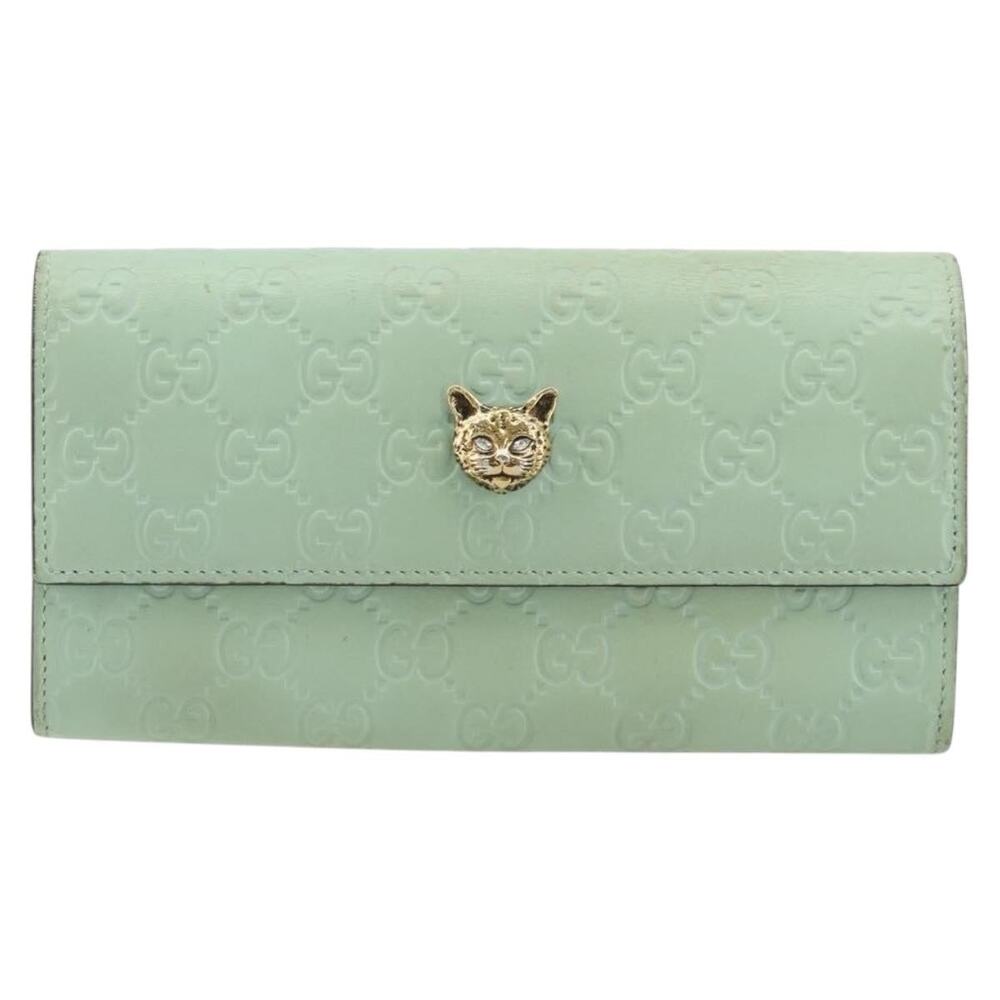 Gucci GG Canvas Guccissima Long Wallet Green